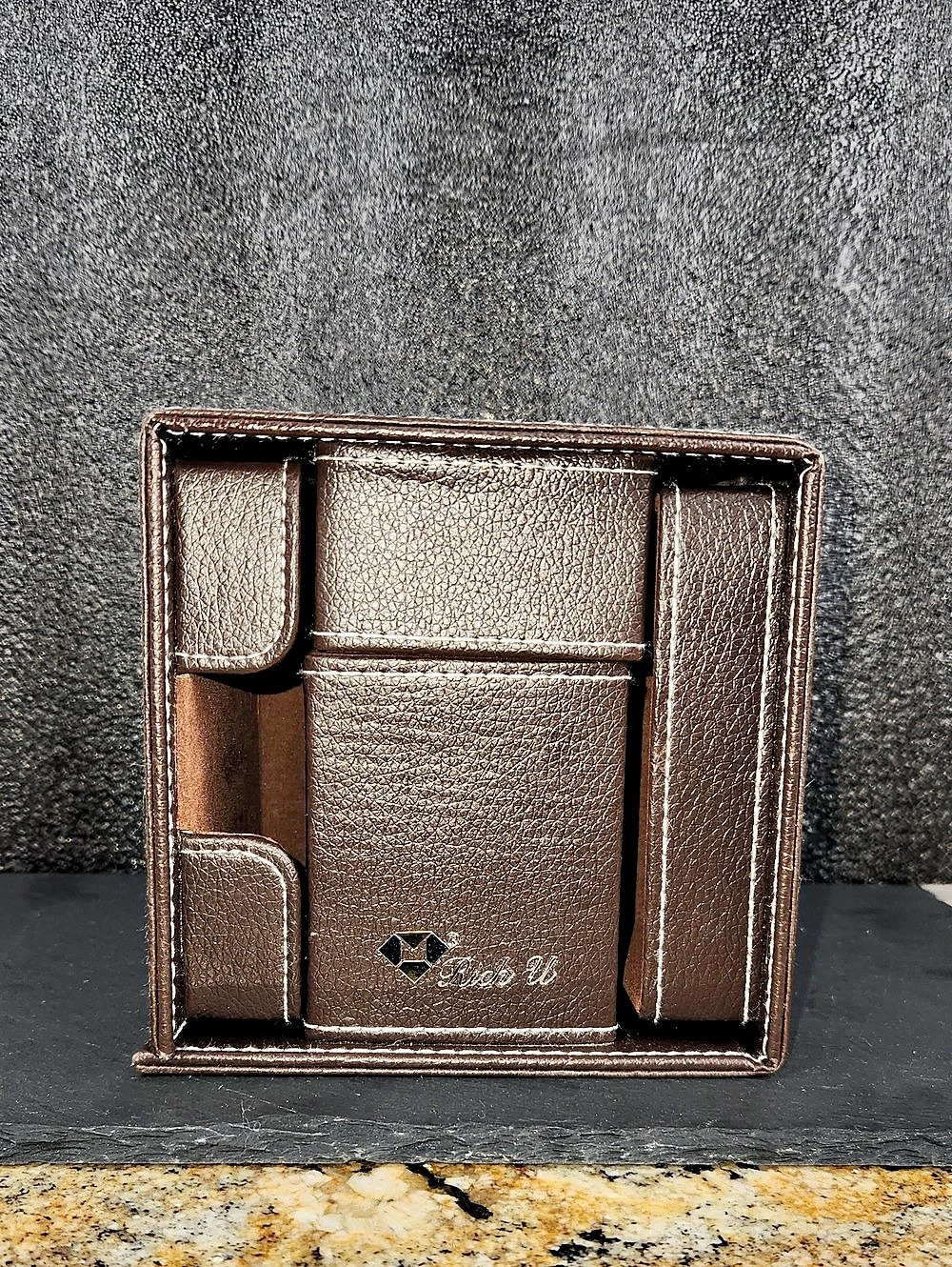 Rich El Brown Multi-Compartment Desk Organizer